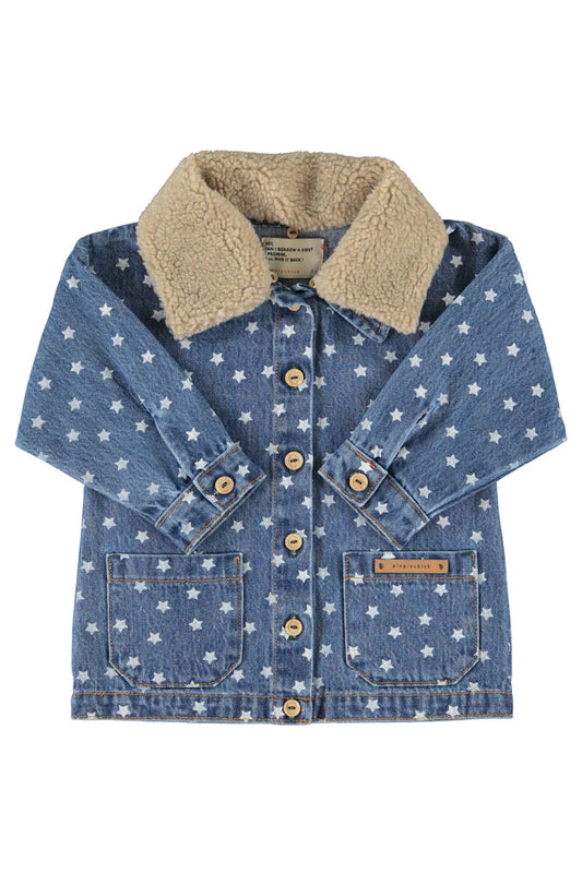 Jacket Washed Navy Denim with Stars