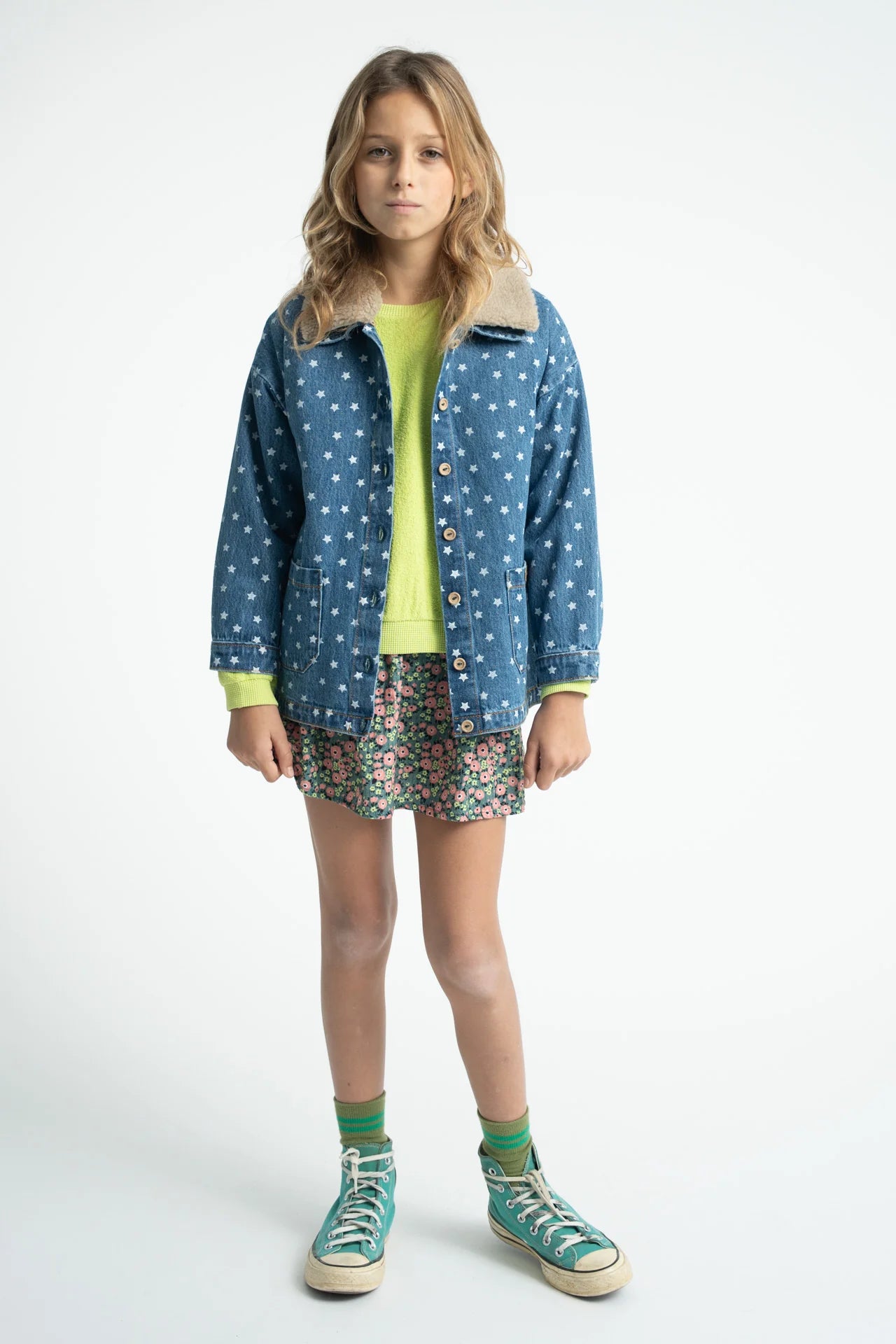 Jacket Washed Navy Denim with Stars