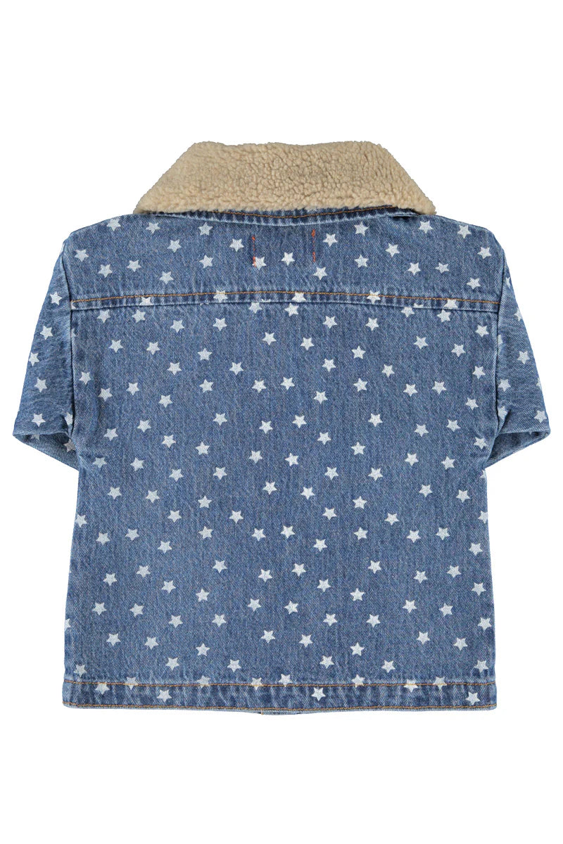 Jacket Washed Navy Denim with Stars
