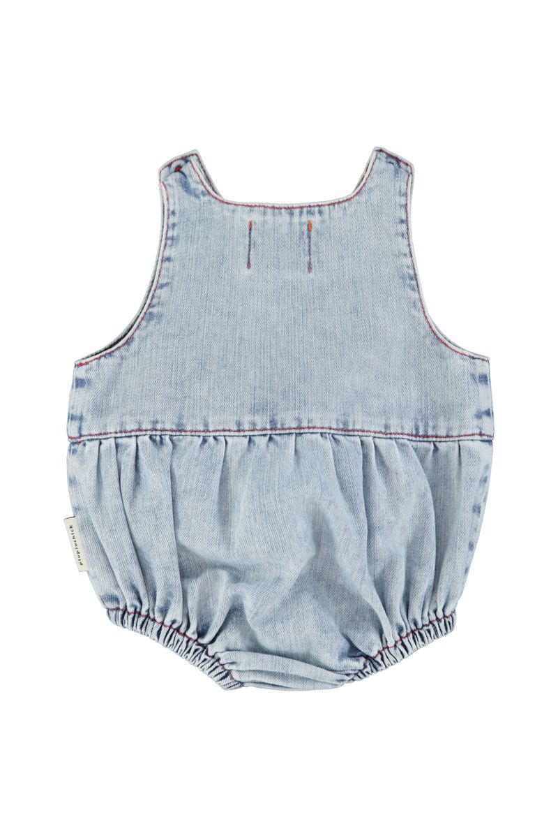 Sleeveless Baby Romper Blue Light Denim