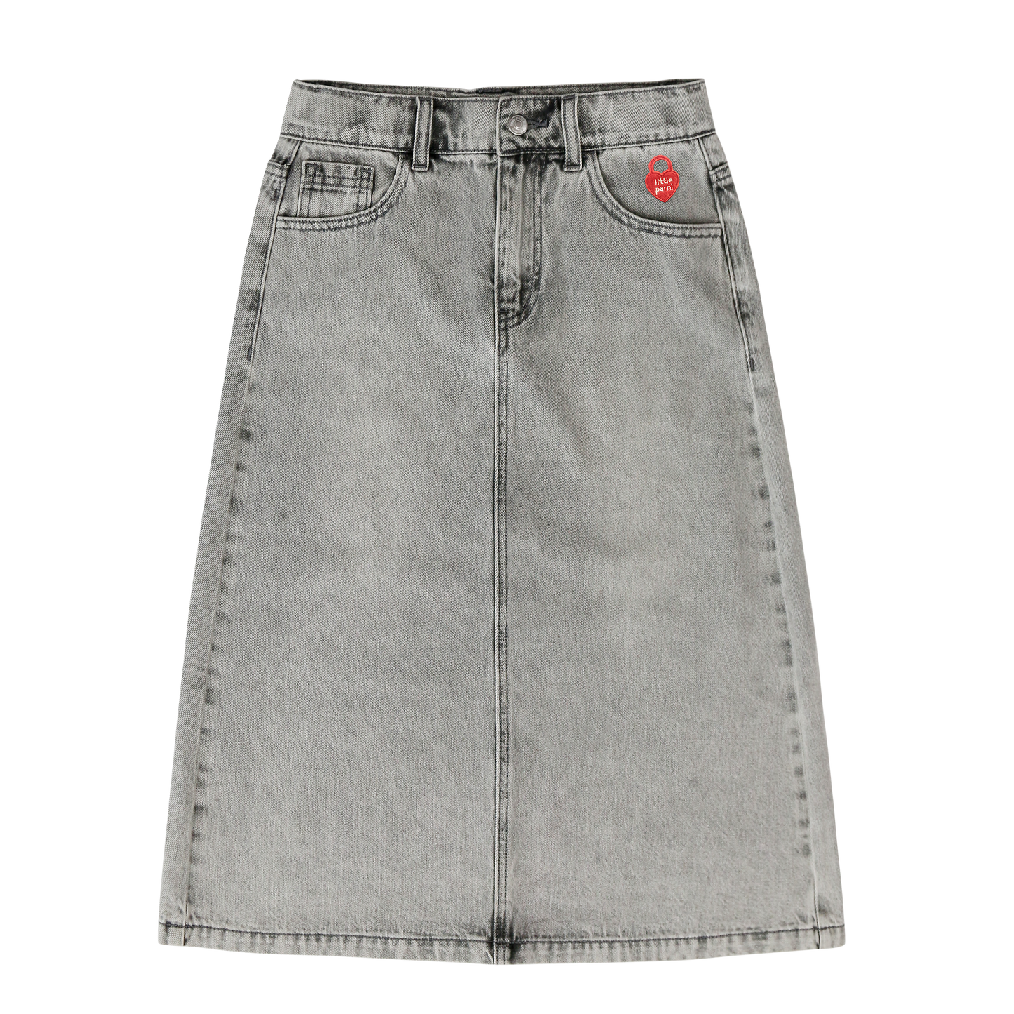 Grey Denim Long Skirt