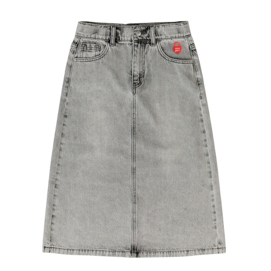 Grey Denim Long Skirt