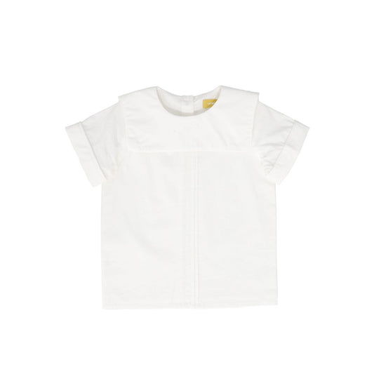 White Piped Trim Blouse