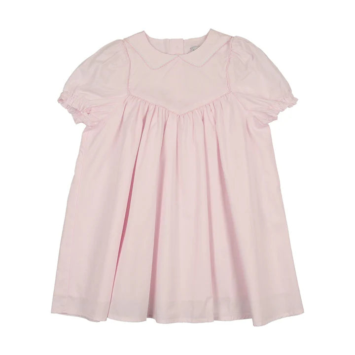 Light Pink Stitched Down Collar SS Dress