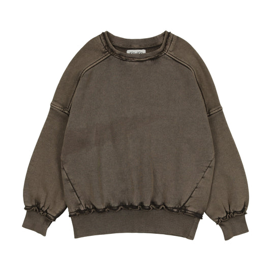 French Terry Washed Sweatshirt taupe denim