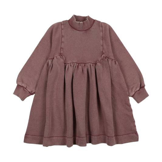 Washed turtleneck bib dress Washed Purple