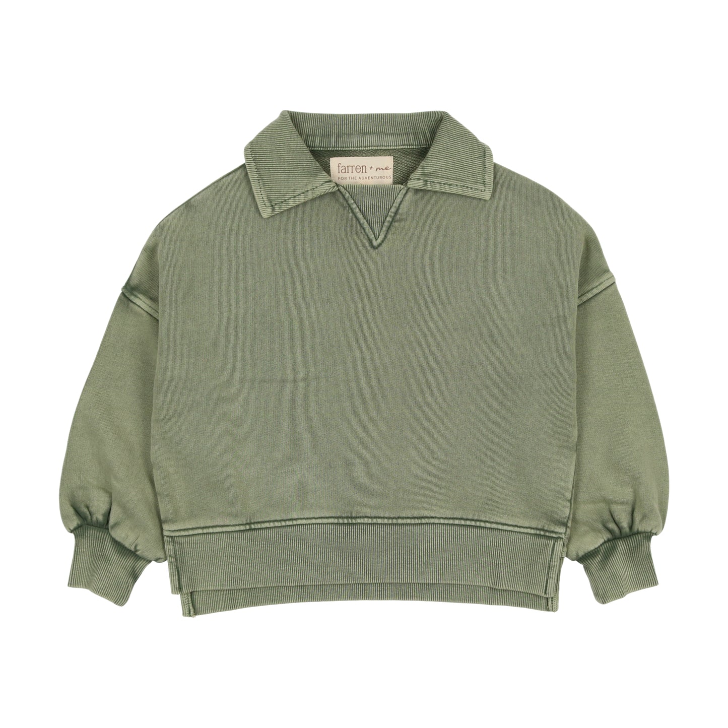 Boys Sweatshirt Polo Washed Khaki