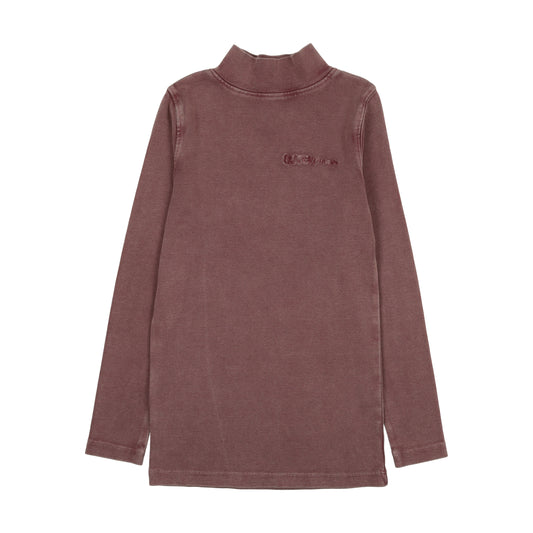 Washed Jersey Mockneck Washed Purple