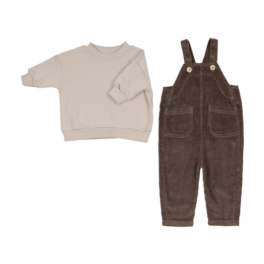 Corduroy Overall Set- Umber