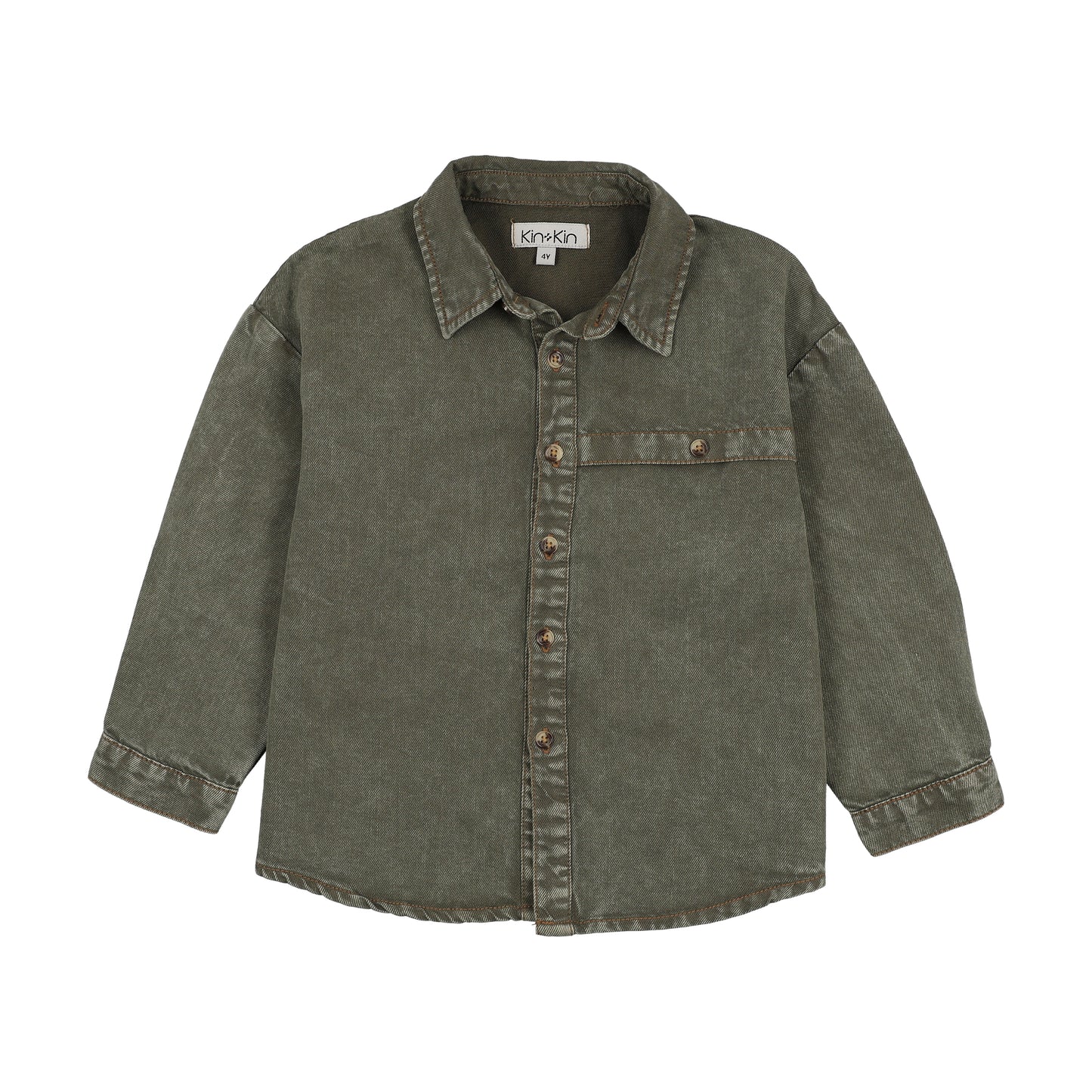 Washed Green Boys Shirt