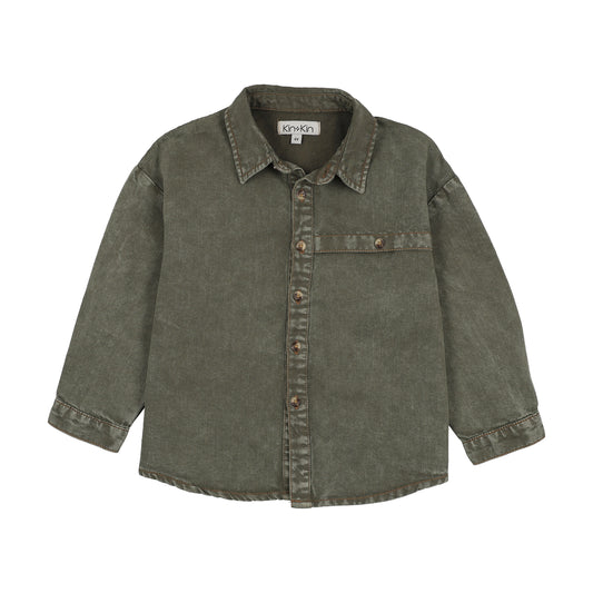 Washed Green Boys Shirt