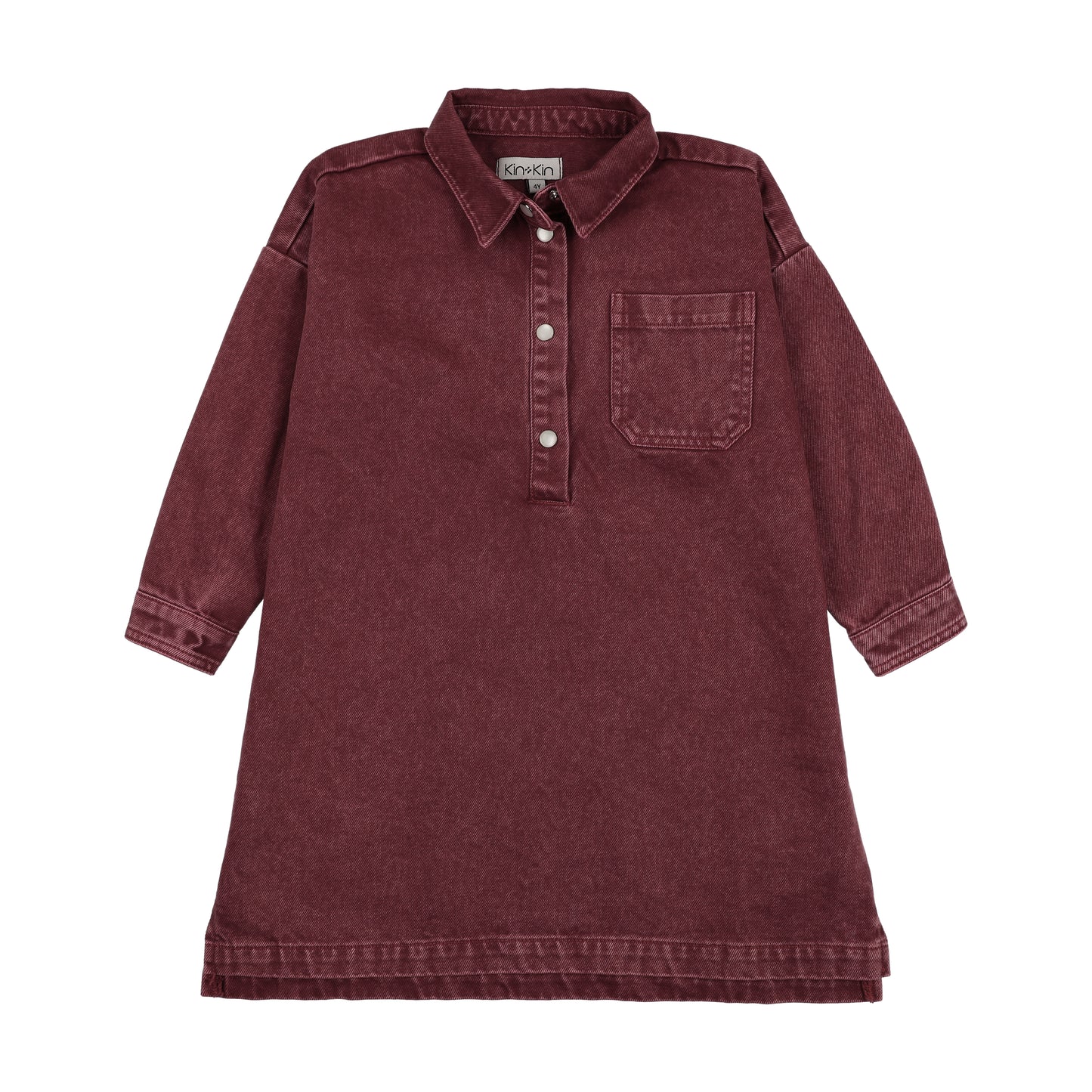 Shirt Dress Washed Burgundy