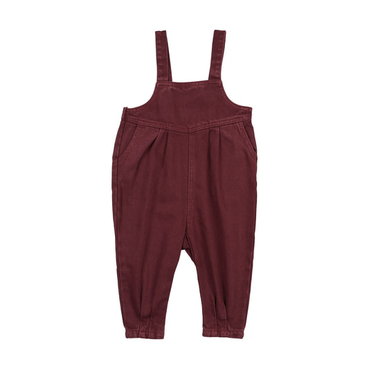 Washed Burgundy Baby Overall