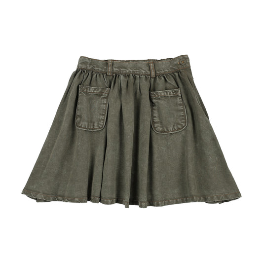 Girls Skirt Washed Green