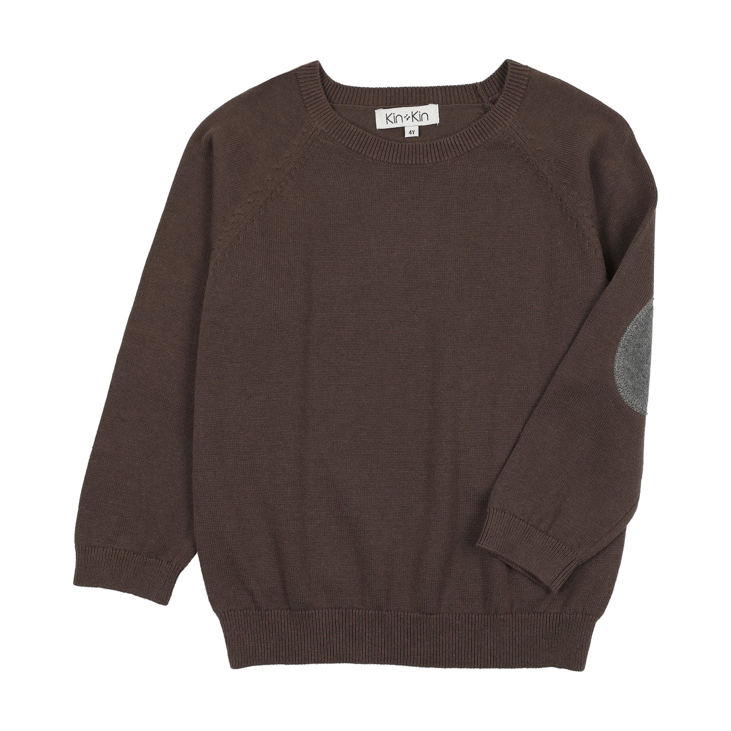 Boys Patch sleeve sweater Brown - Grey