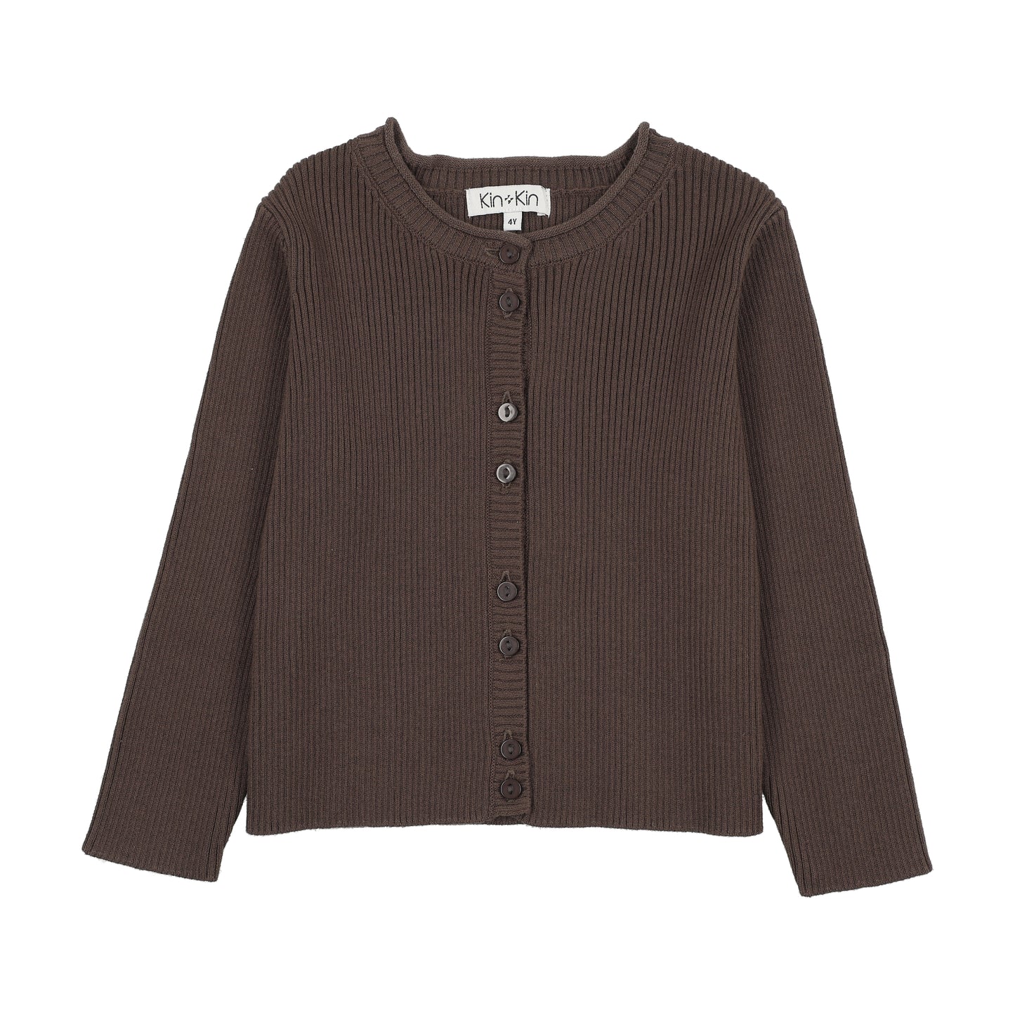 Girl's Knit Cardigan Brown