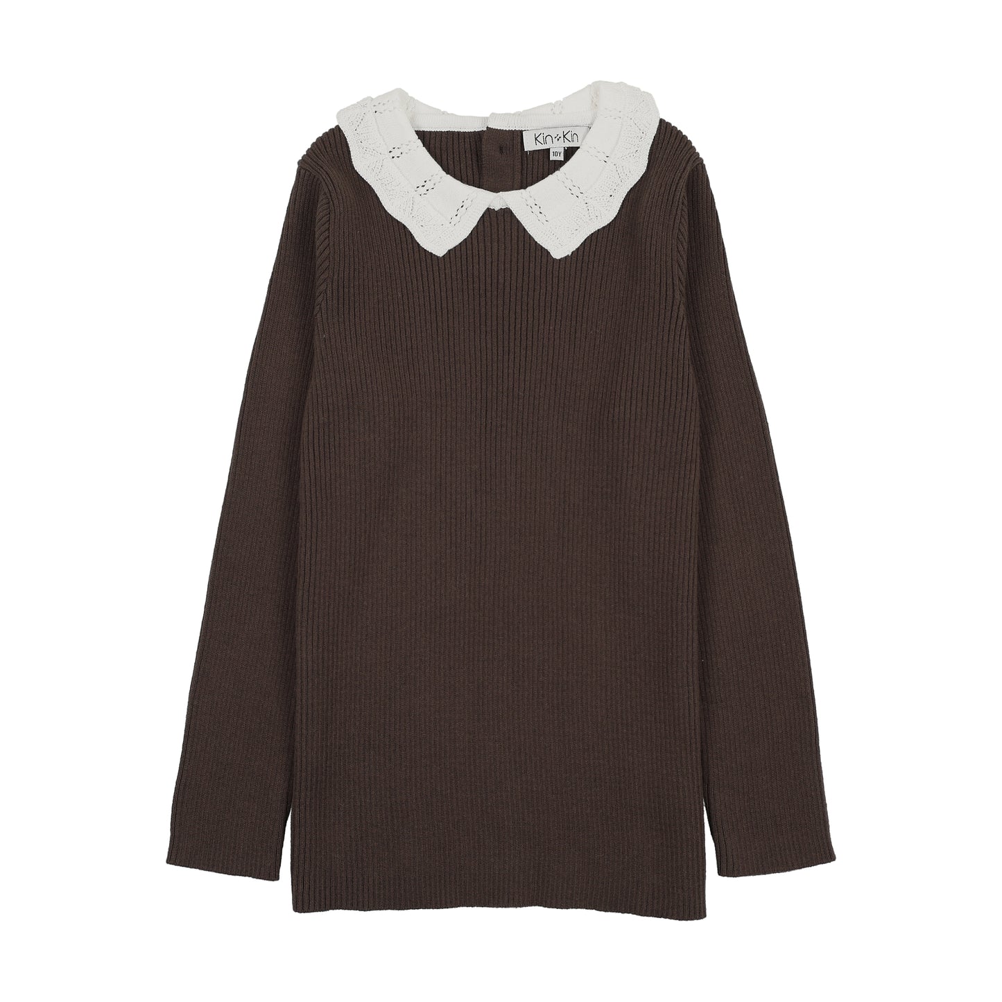 Knit Collar Sweater Brown