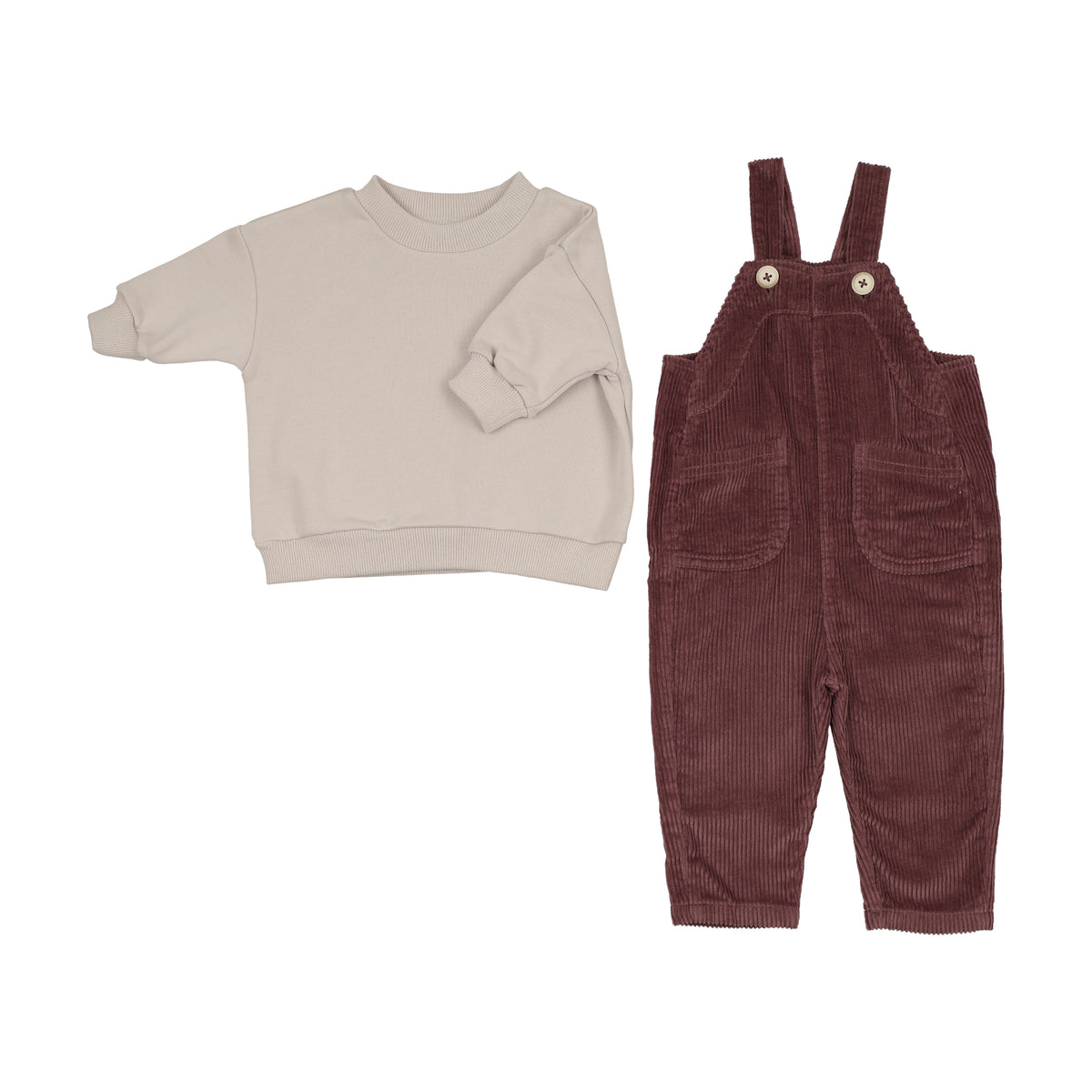 Corduroy Overall Set- Mauve