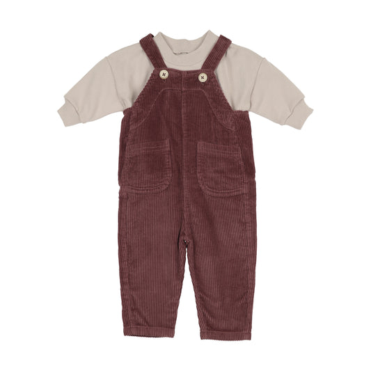 Corduroy Overall Set- Mauve