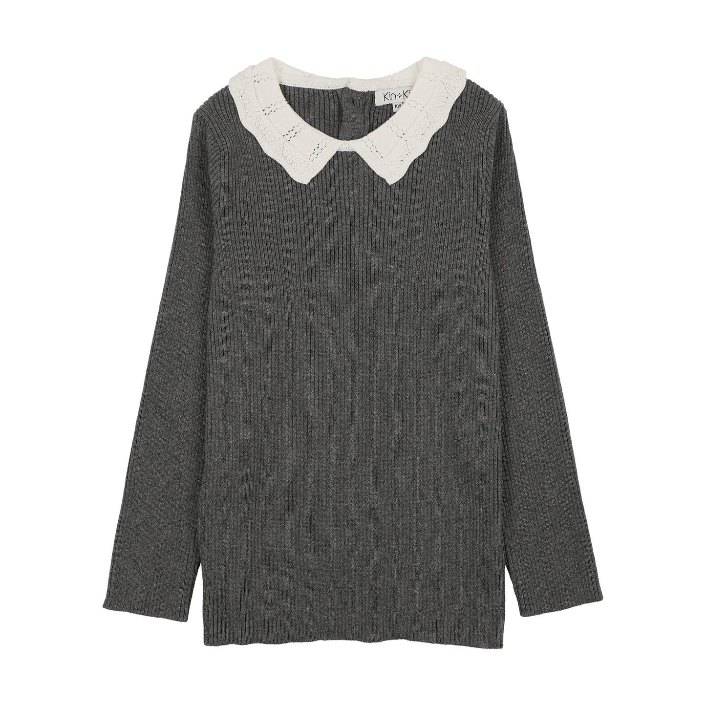 Knit Collar Sweater Grey
