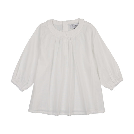 Ruffled Collar Shirt White