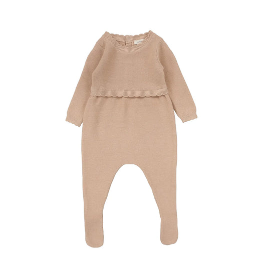 Knit Footie Dusty Pink