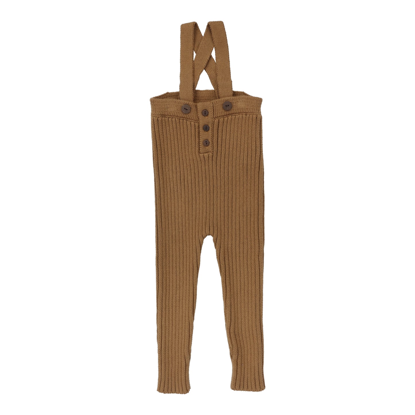 RIB KNIT OVERALLS Camel