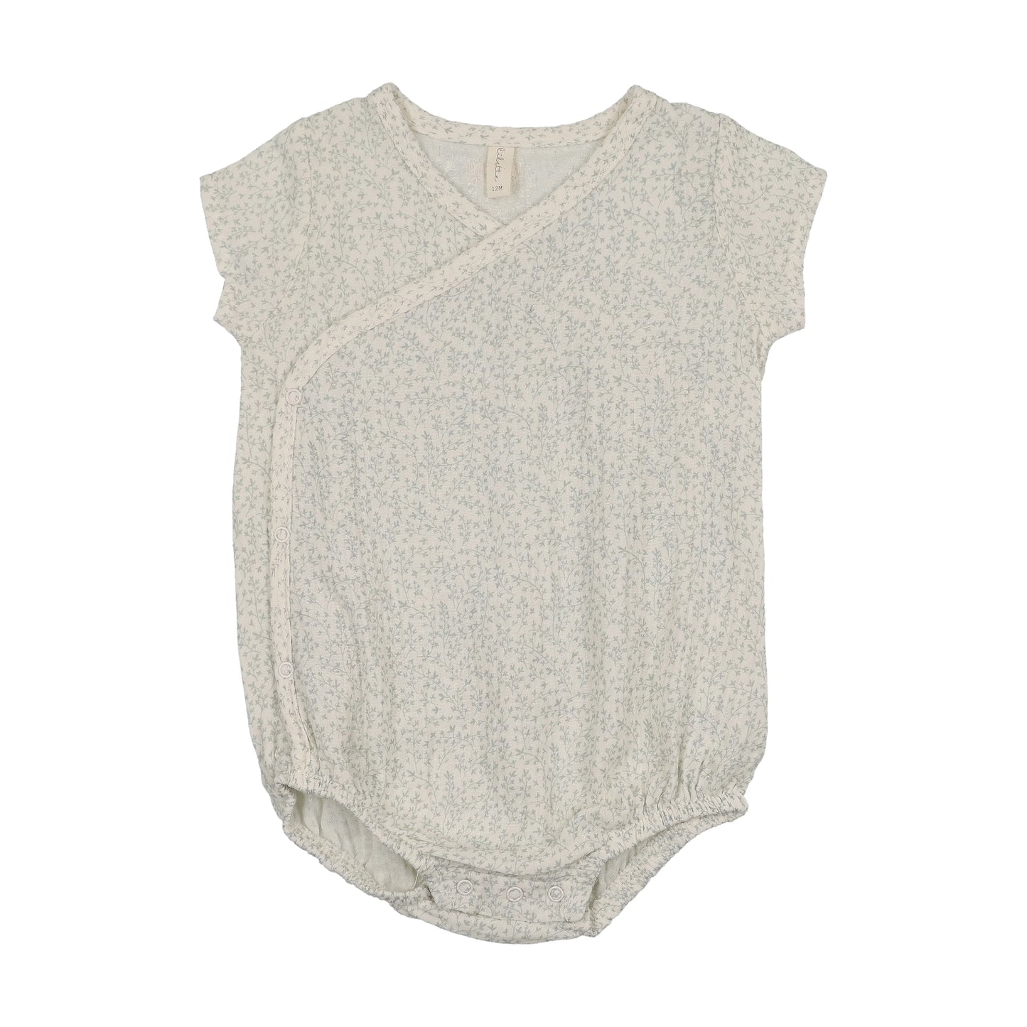 Leaf Trail Romper - Cream/Blue