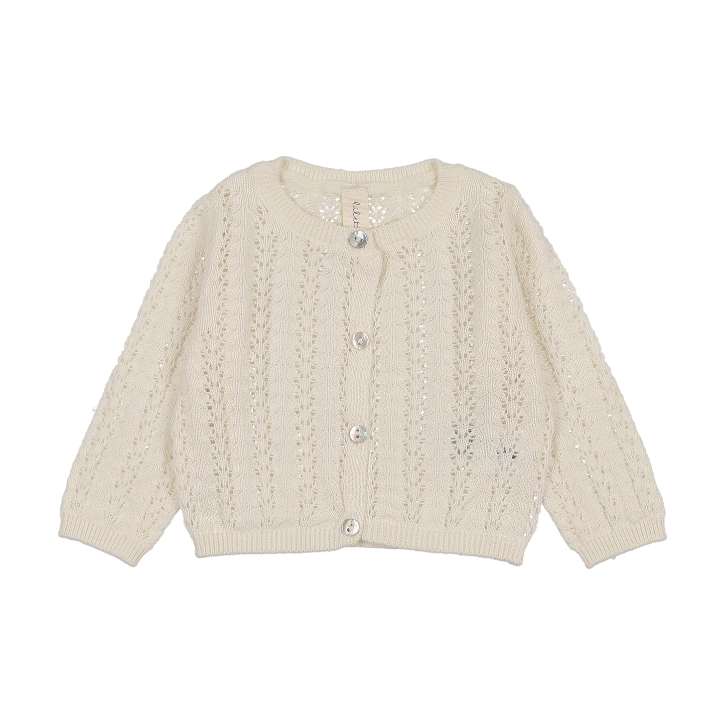 Crochet Knit Shrug - Cream