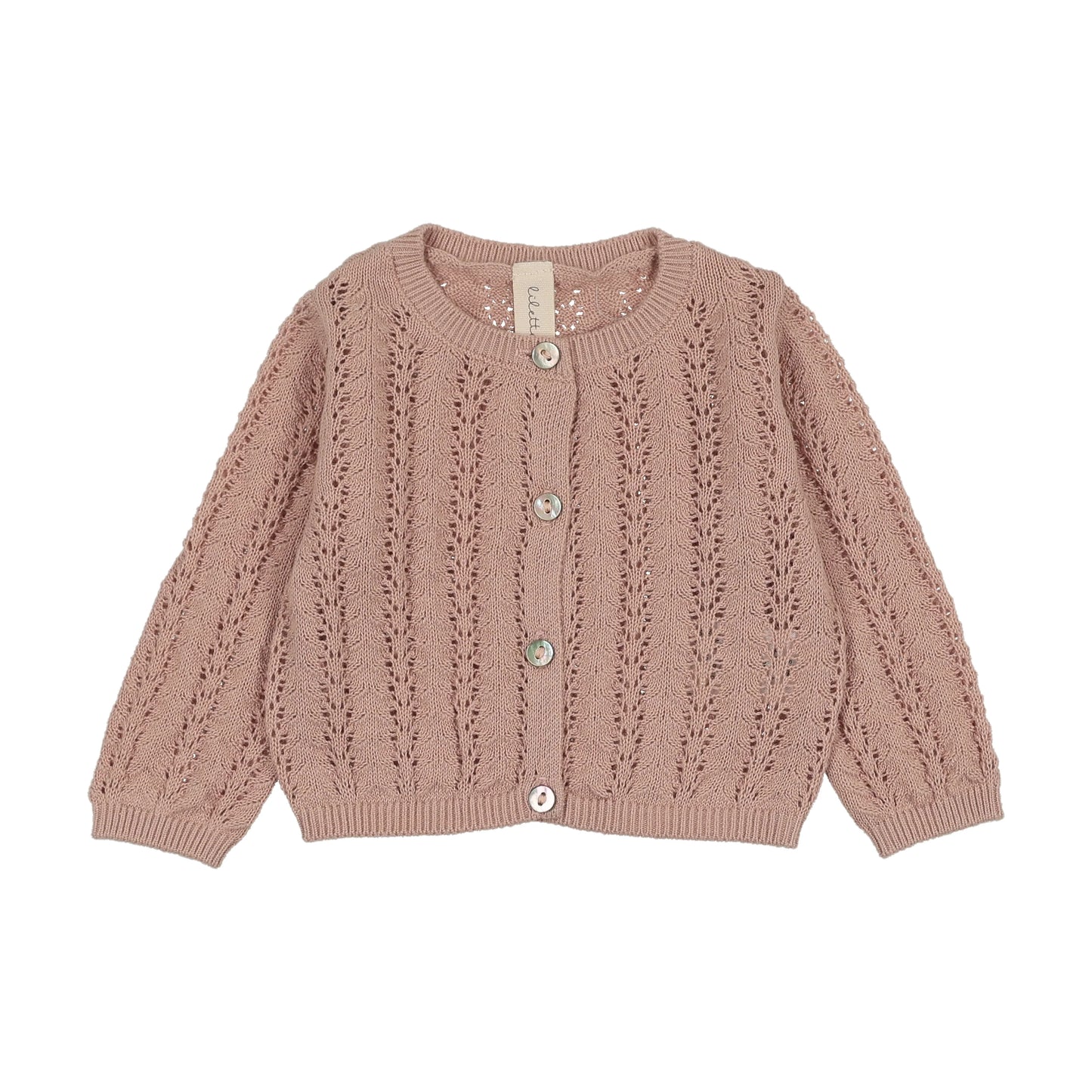 Crochet Knit Shrug - Dusty Pink