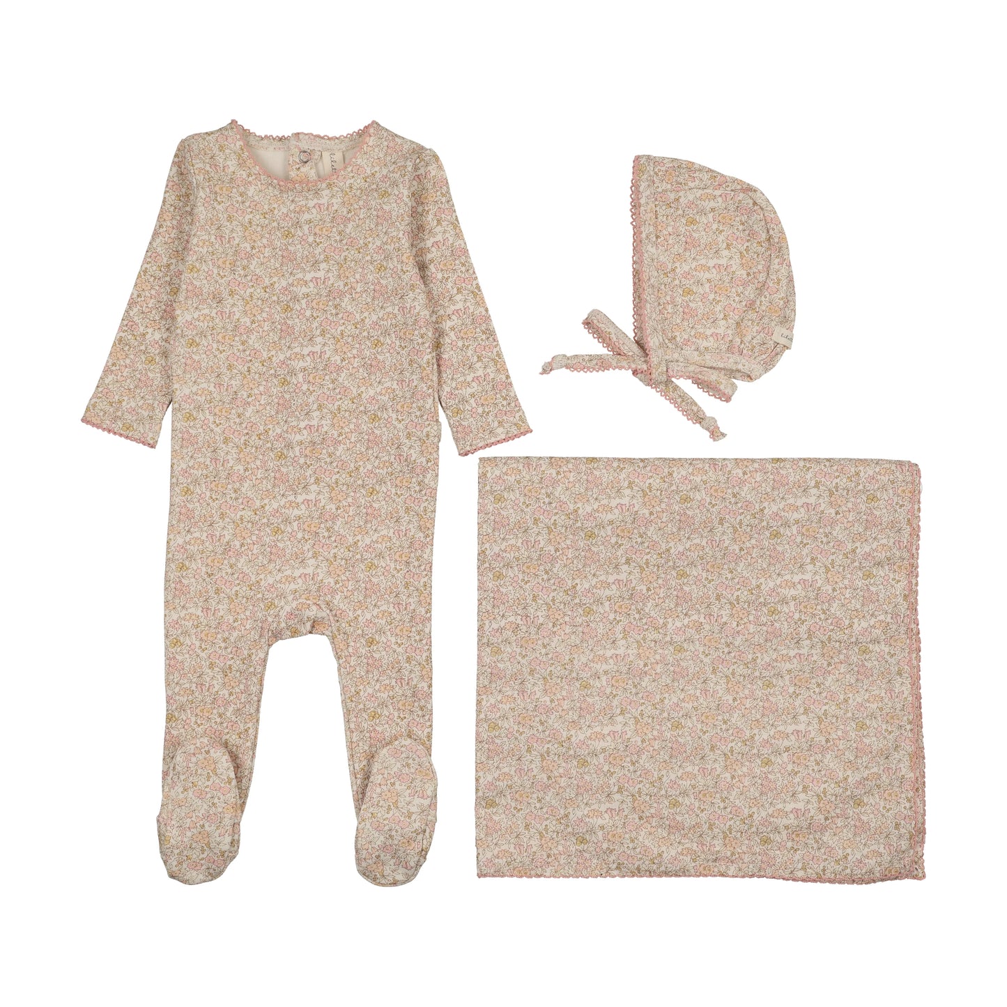 Liberty Floral Layette Set - Cream/Pink