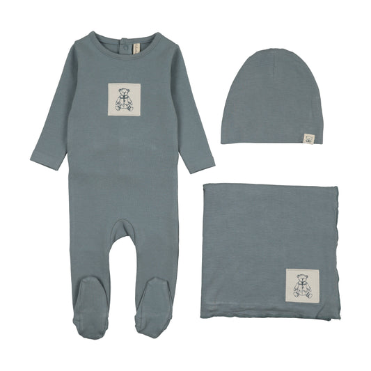 Graphic Tag Layette Set- Ocean