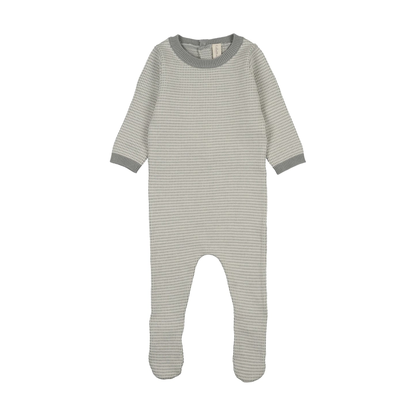 Two Tone Knit Footie - Light Blue