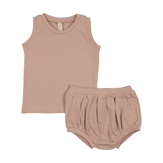 Bebe Tank Top Set - Dusty Pink