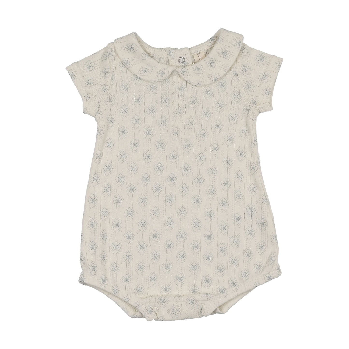 Geo Floral Print Onesie - Cream/Blue