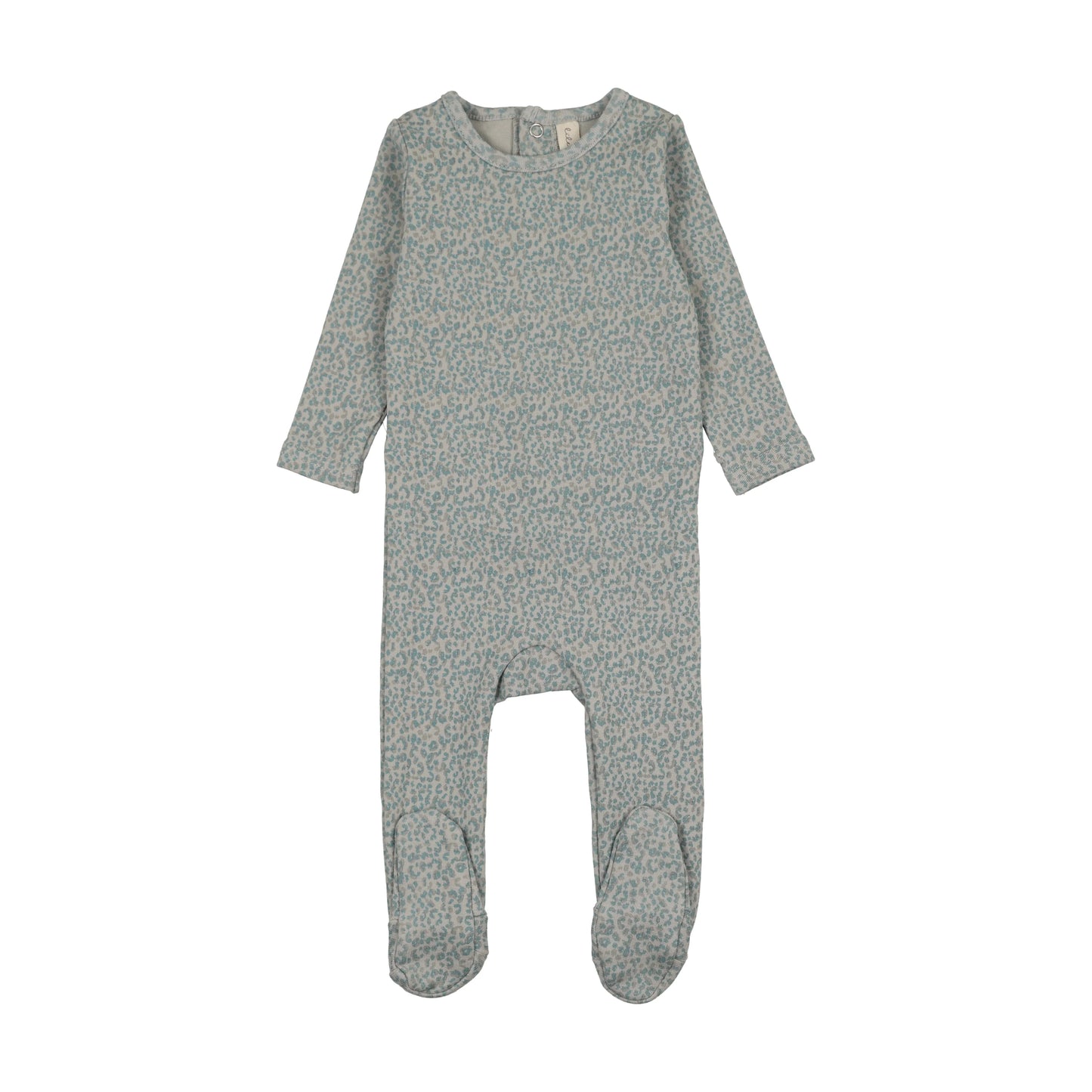 Spotted Print Footie - Pale Blue
