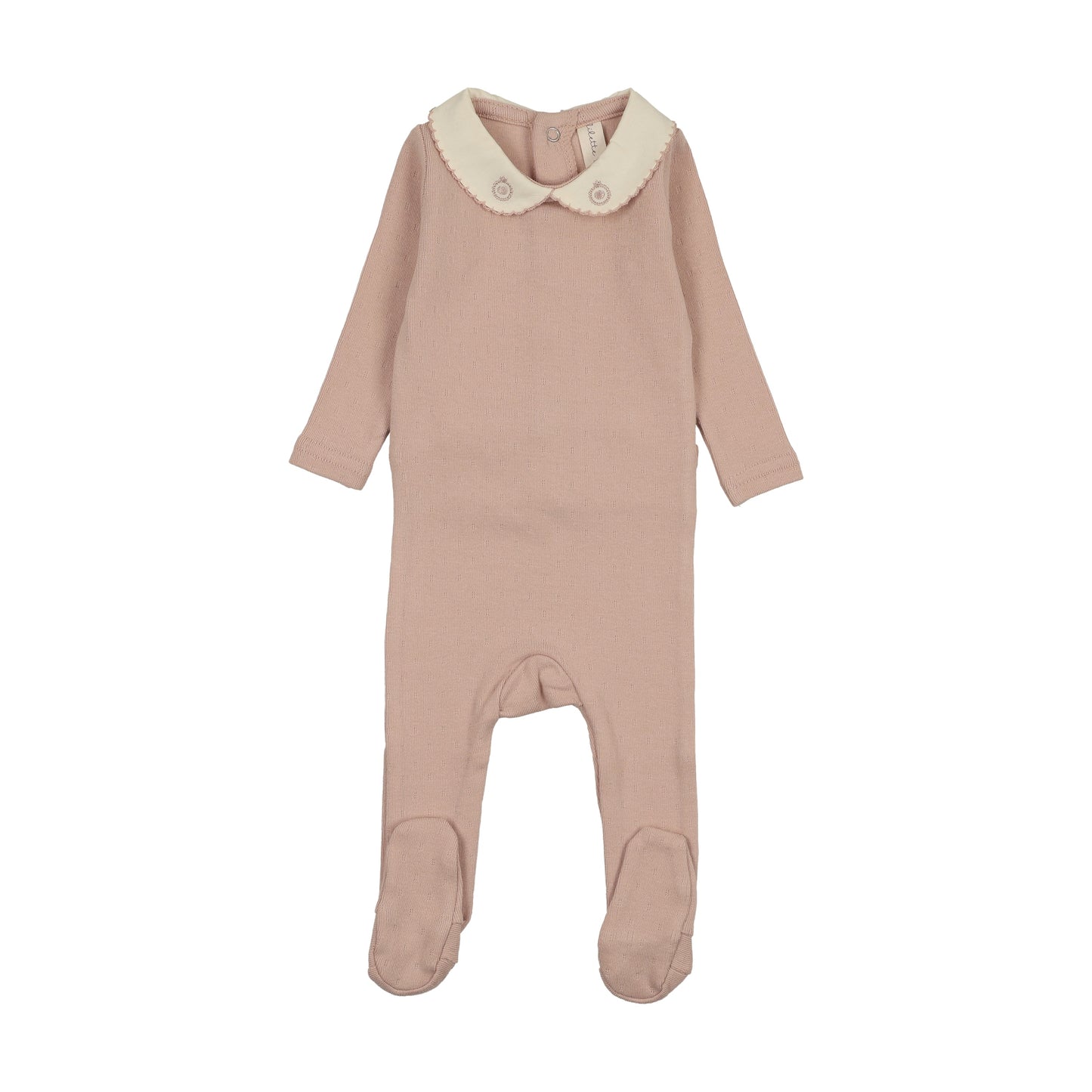 Sweetheart Collar Footie- Pink