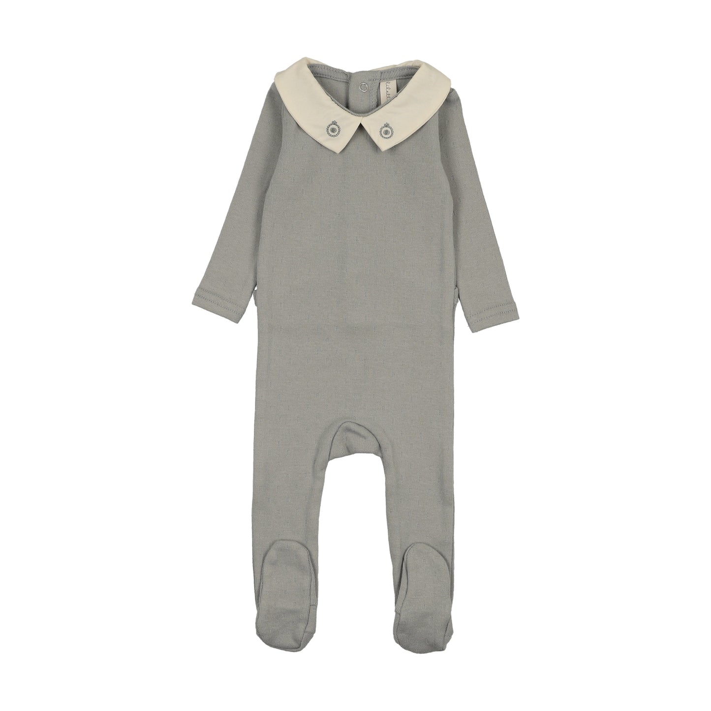 Sweetheart Collar Footie- Light Blue