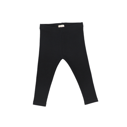 Ribbed Long Leggings- Black