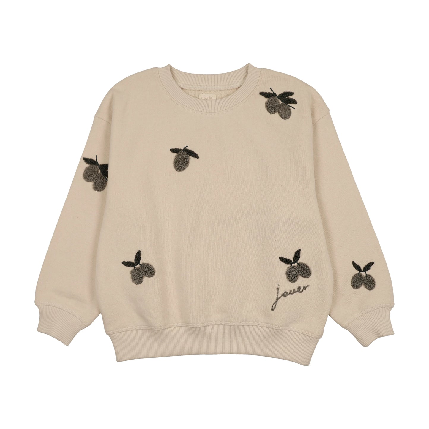 Olive Patch Sweatshirt- Ecru