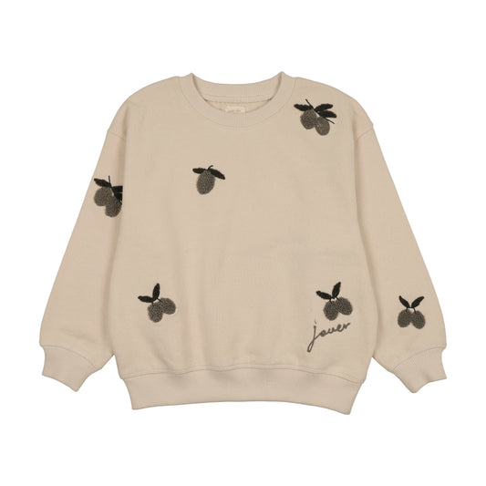 Olive Patch Sweatshirt- Ecru