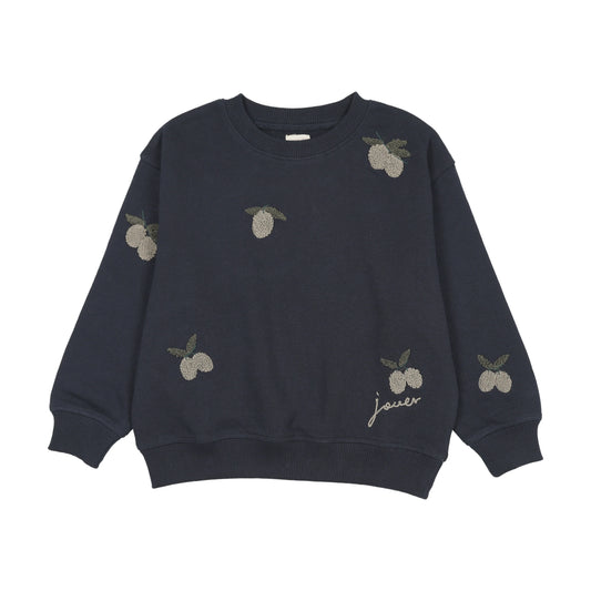 Olive Patch Sweatshirt- Navy