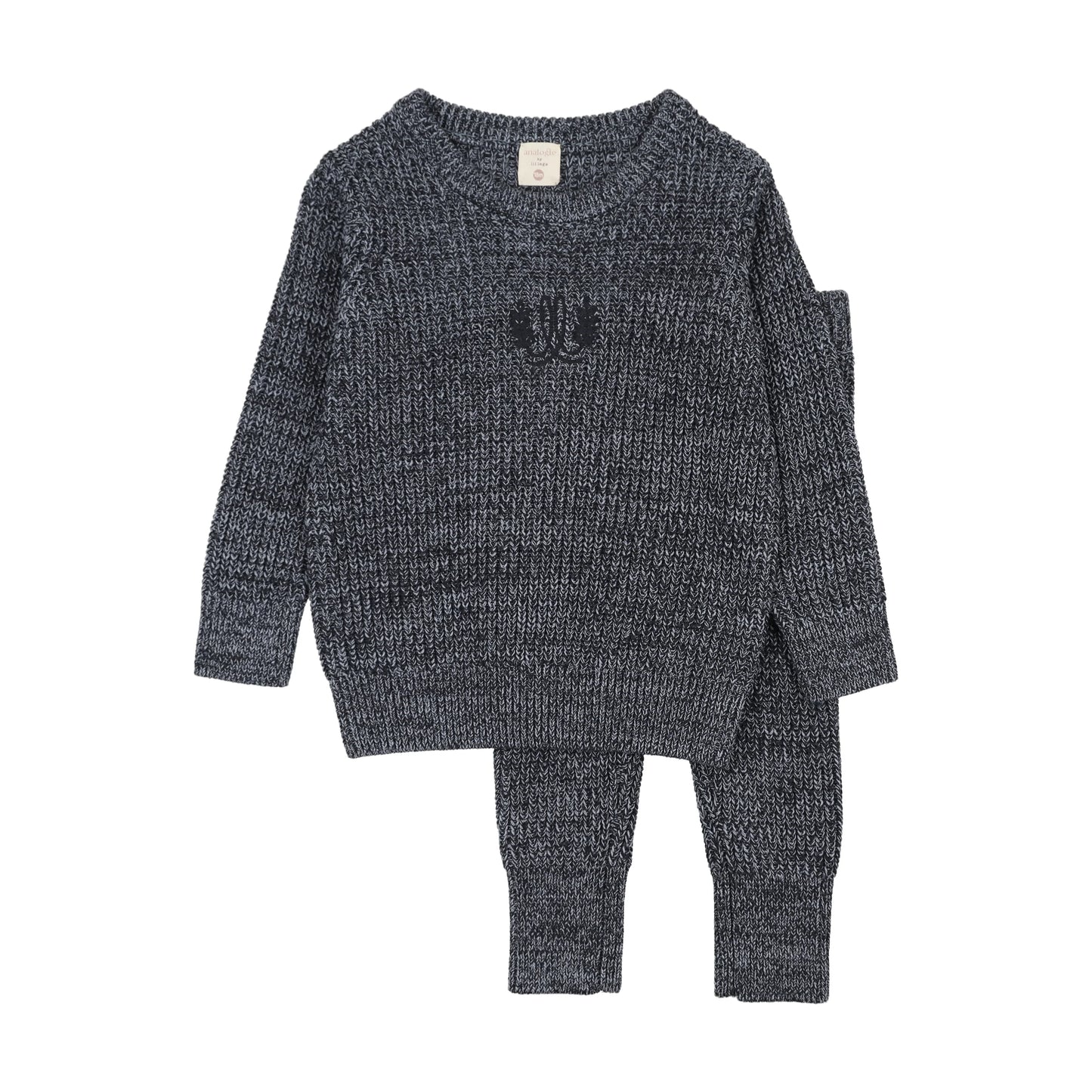 Marled Toddler Set Boy- Navy