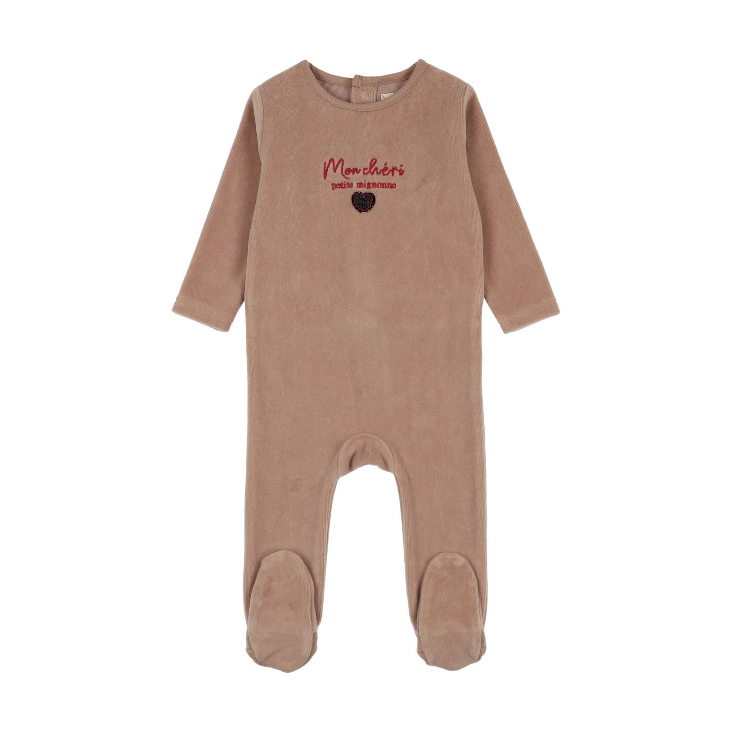 Dried Rose Velour Footie