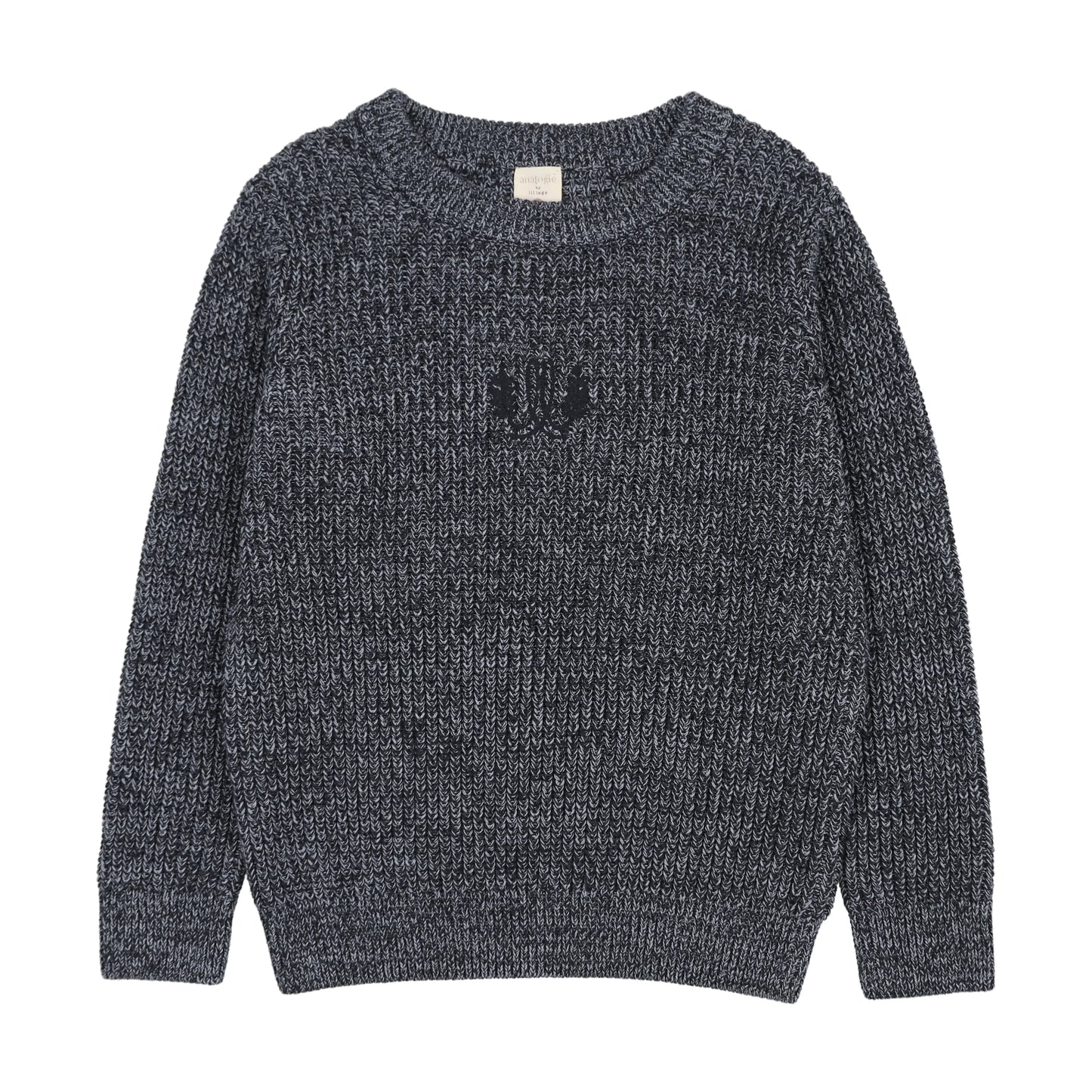 Marled Boys Crew Neck- Navy
