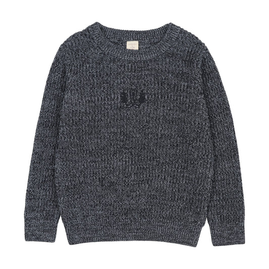 Marled Boys Crew Neck- Navy