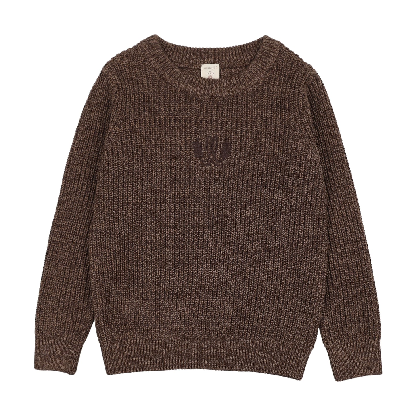 Marled Boys Crew Neck- Chocolate Brown