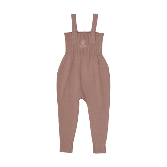 Knit Overalls- Dried Rose