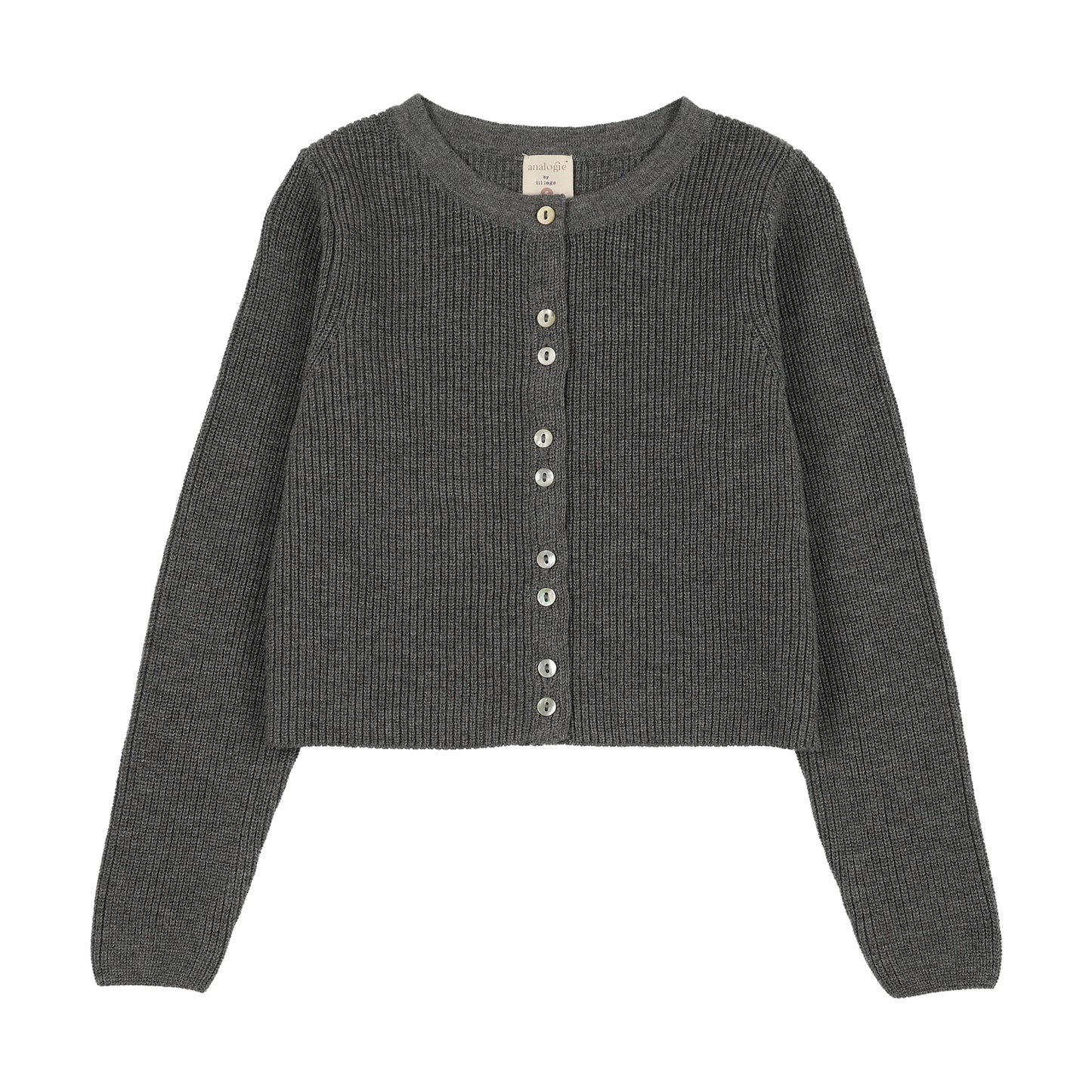 Fine Knit Cardigan- Mid Grey