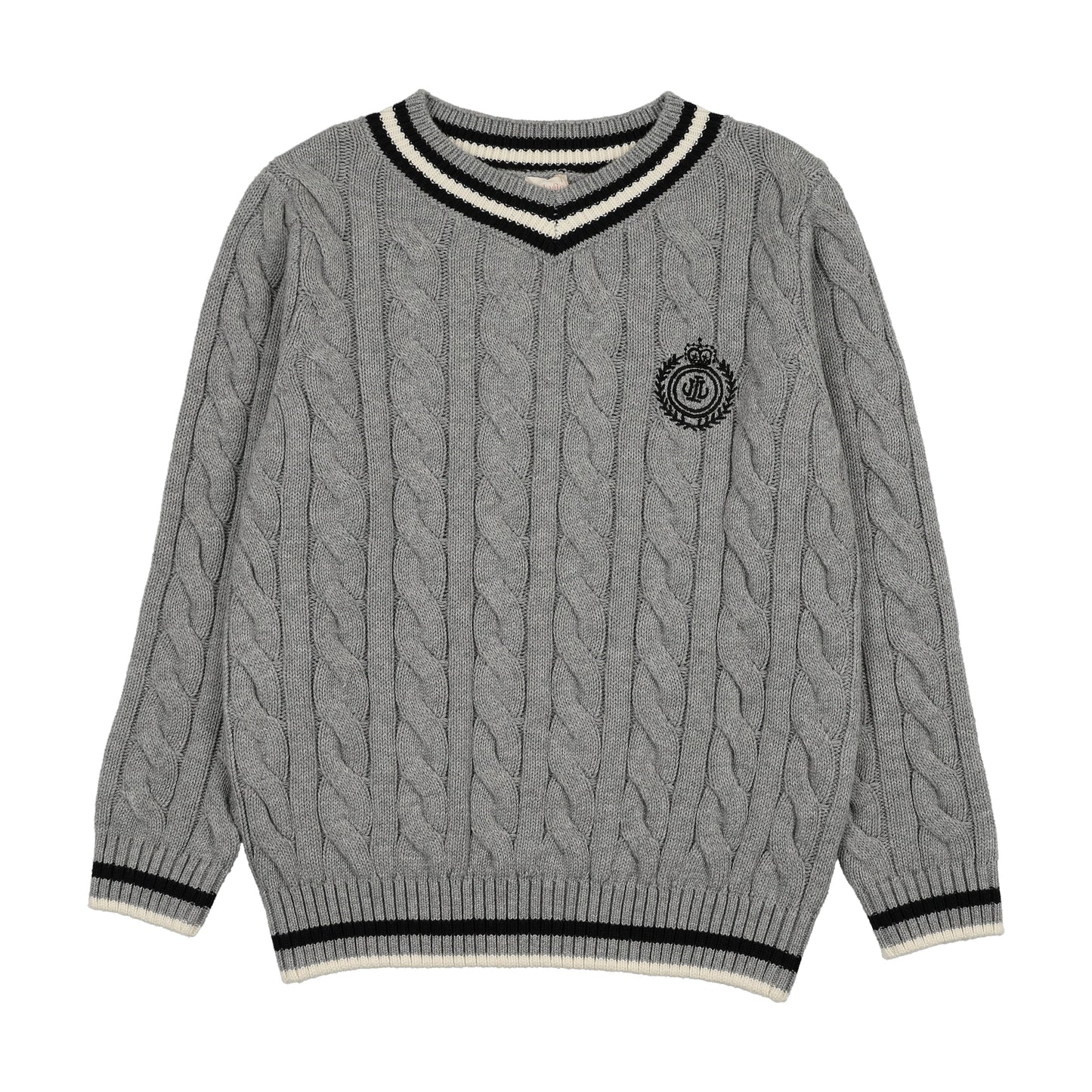 Limited Capsule Cable Sweater- Light Grey Heather